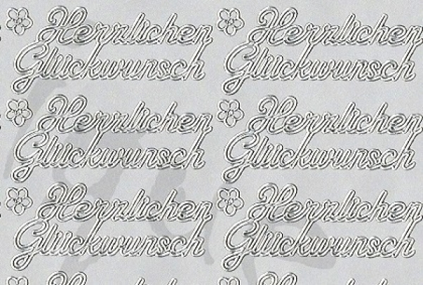 Sticker Herzlichen Glückwunsch (400) silber