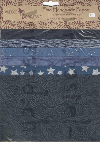 Fine Handmade Papers blau / silber