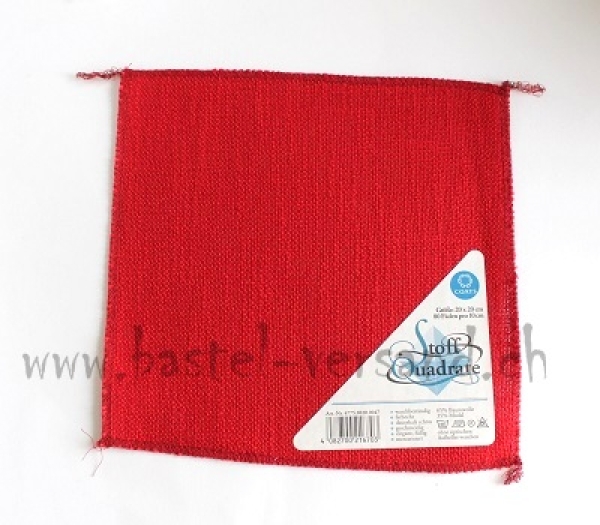 Stoffquadrat Häkel patchwork rot