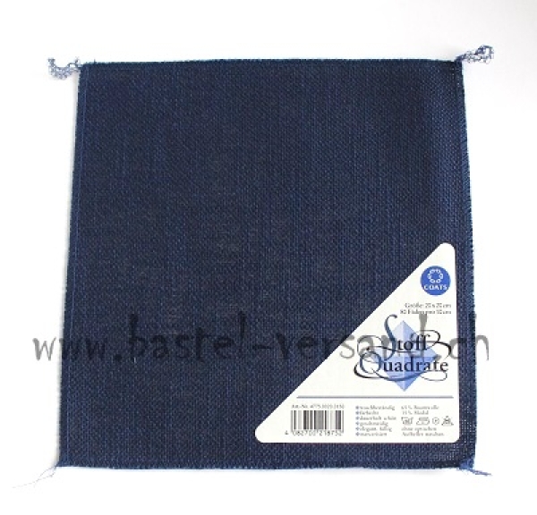 Stoffquadrat Häkel patchwork blau