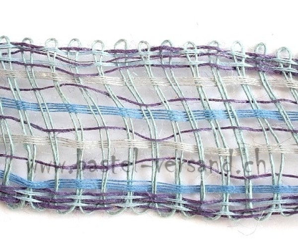 Juteband 7cm blau/lila