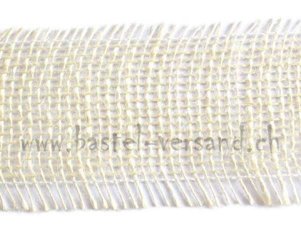 Juteband 7cm rohweiss