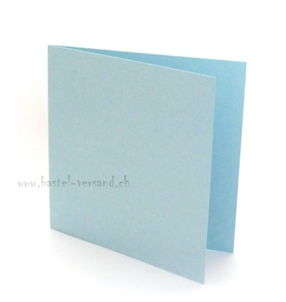 Doppelkarte mit Einlageblatt pastellblau und Couvert