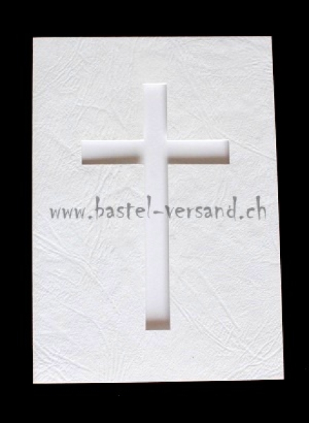 Doppelkarte A6 mit Ausschnitt Kreuz mit Couvert