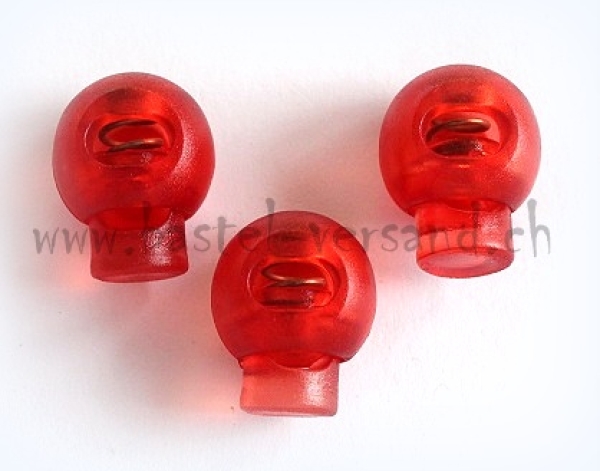 Kordelstopper rund rot transparent