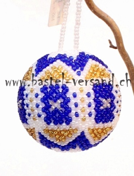 Kugel 5,5cm blau / gold