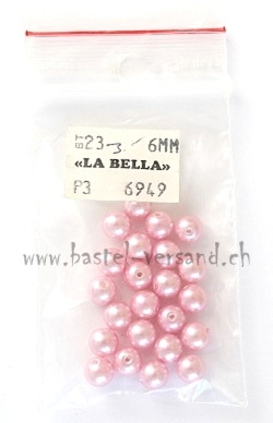 Wachsperle 6mm rosa