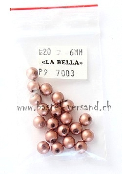 Wachsperle 6mm braun