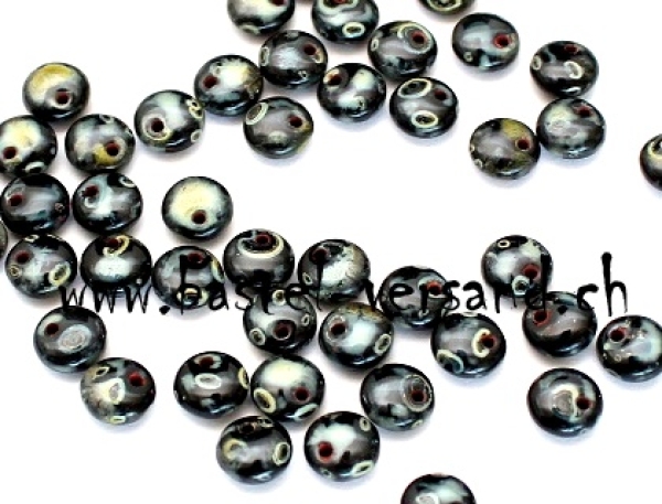 Lentils 6mm schwarz marmoriert