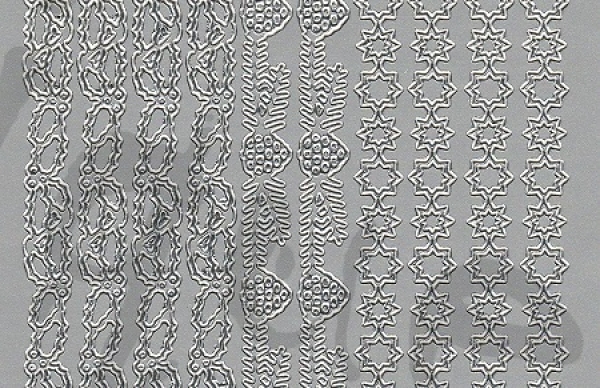 Sticker Linien (874) Weihnachtsmotive silber