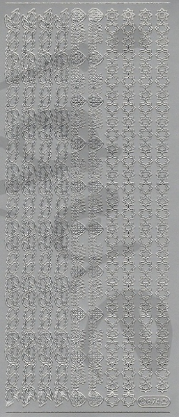 Sticker Linien (874) Weihnachtsmotive silber