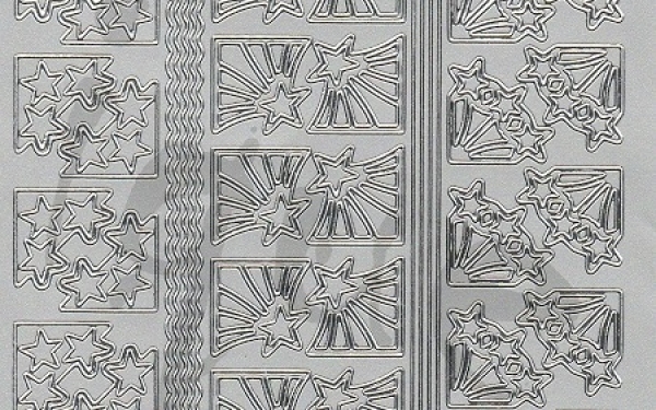 Sticker Ecken und Linien (8521) Sterne silber