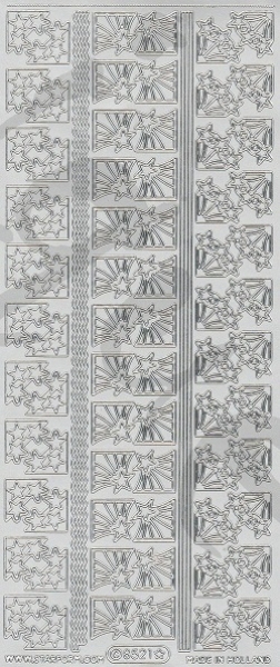 Sticker Ecken und Linien (8521) Sterne silber