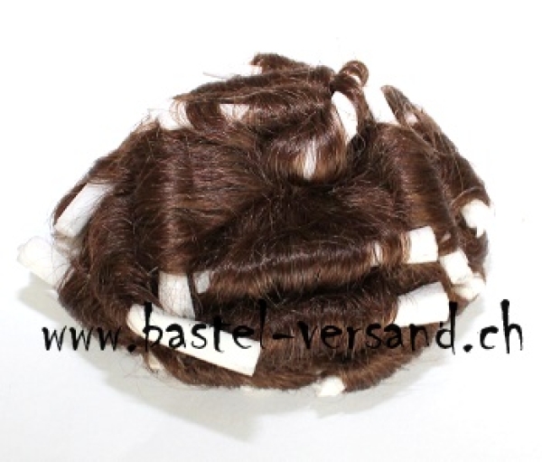 Puppenperücke 32 - 34cm Locken braun