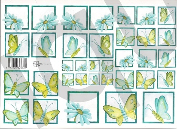 Schnittbogen Margriten und Schmetterling