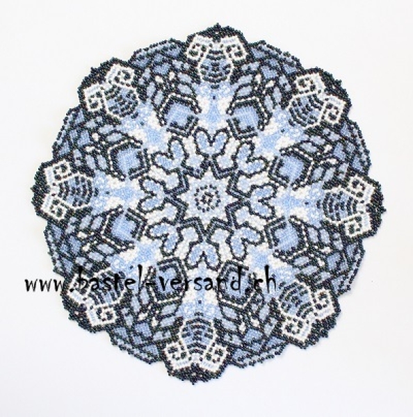 Perlendeckeli inca doily blau