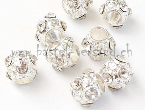 Metallperle 10mm mit Strass