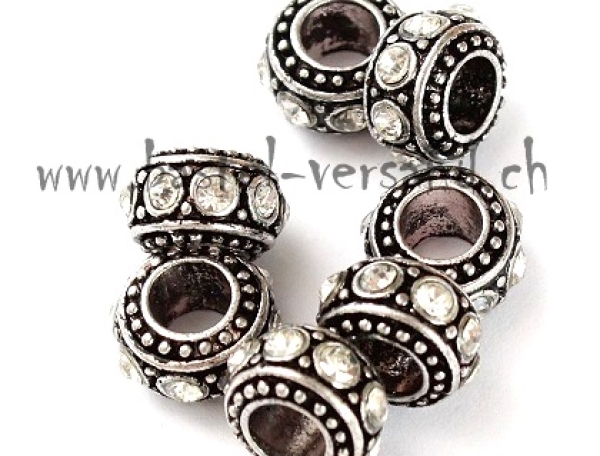 Metallperle 10mm mit Strass