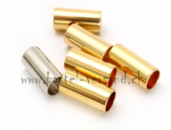 Metallperle Röhre gold