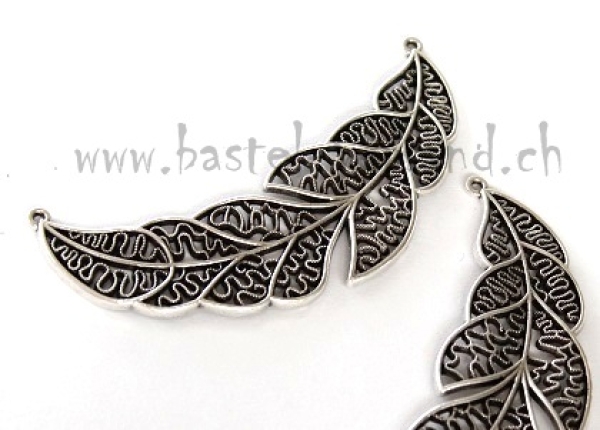 Metallteil Feder 9cm silberfarbig (1Stk.)