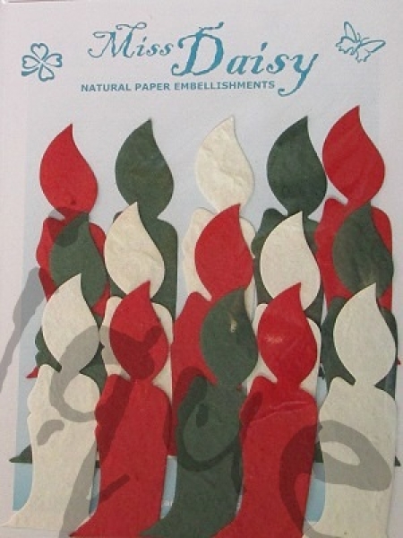 Miss Daisy Kerze rot / weiss / grün