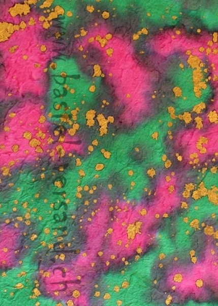 Mulberry Papier Batic grün/pink/gold