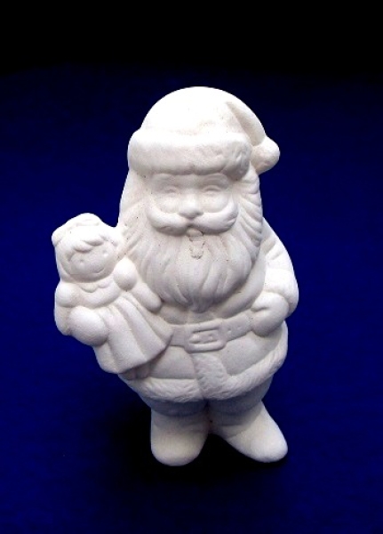 Rohkeramik Santa mit Puppe