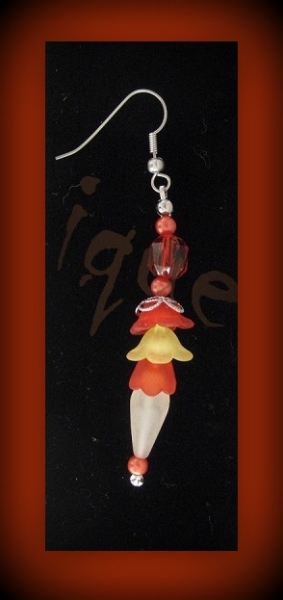 Ohrhänger Blume rot