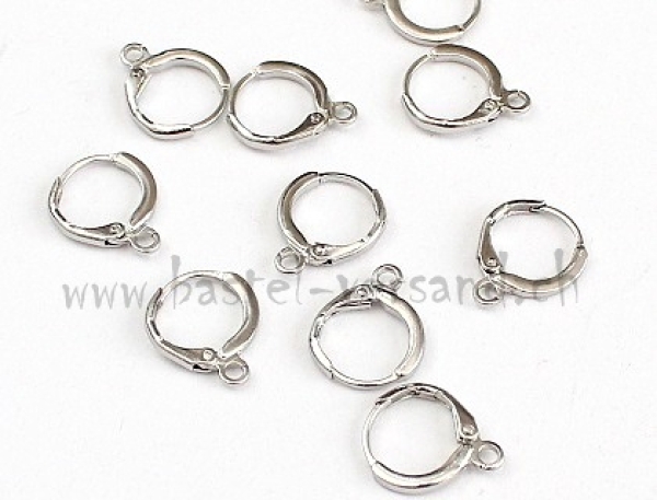 Ohrring rund 12mm silberfarbig (2Stk.)