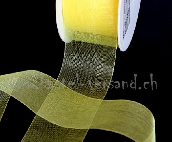 Dekoband Organza 3,8cm hellgelb
