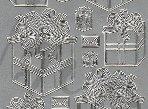 Sticker Geschenkschachtel (1050) silber