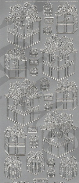 Sticker Geschenkschachtel (1050) silber