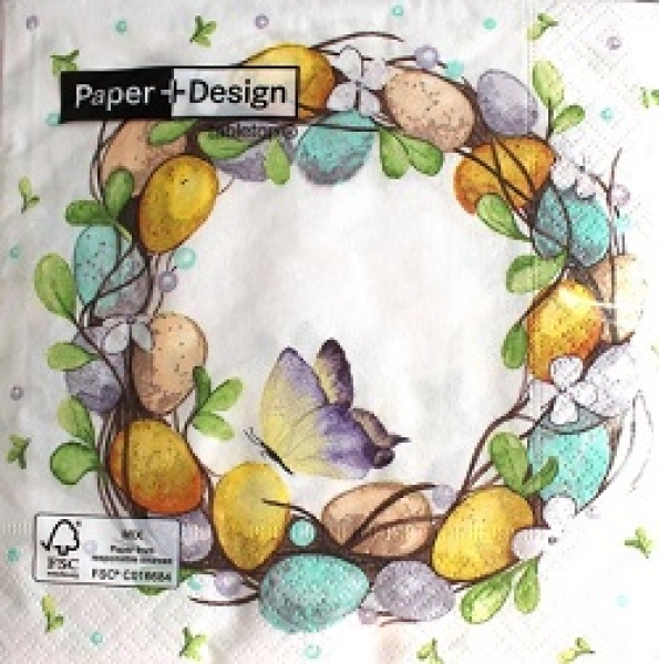 Serviette eggs wreath