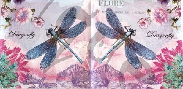 Serviette blue dragonfly