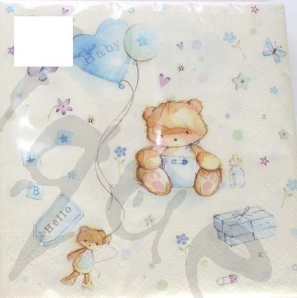 Serviette Baby hellblau