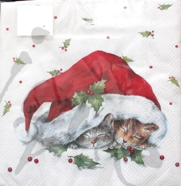 Serviette sweet christmas cats