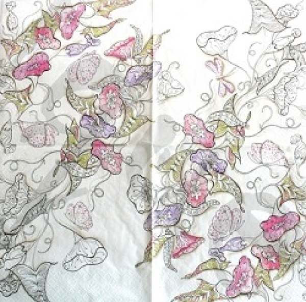 Serviette morning glory drawing