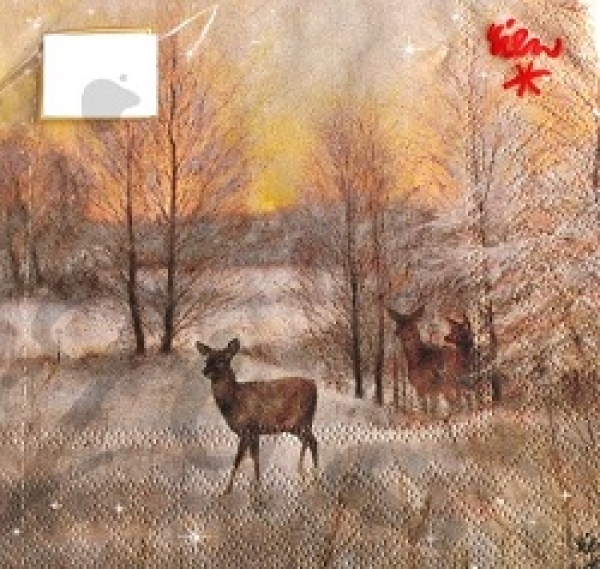 Serviette deer at sunset