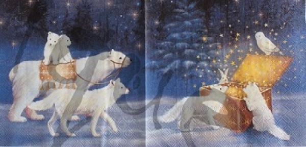 Serviette magical winter scene