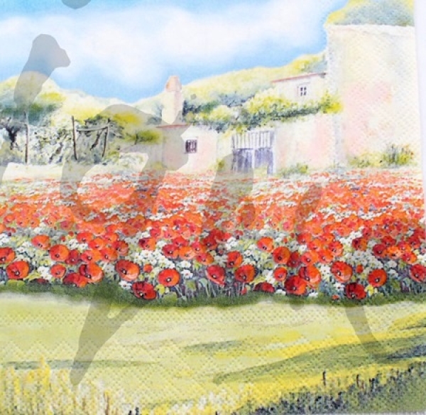 Serviette poppy garden