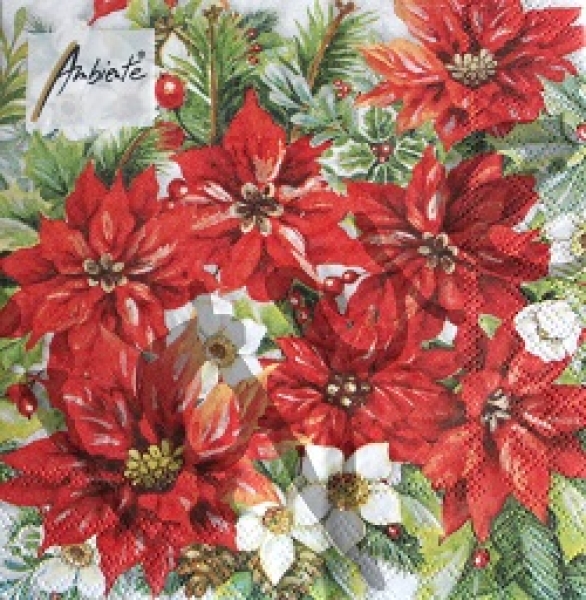 Serviette poinsettia all over