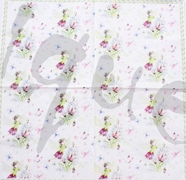 Serviette elfes avec papillons