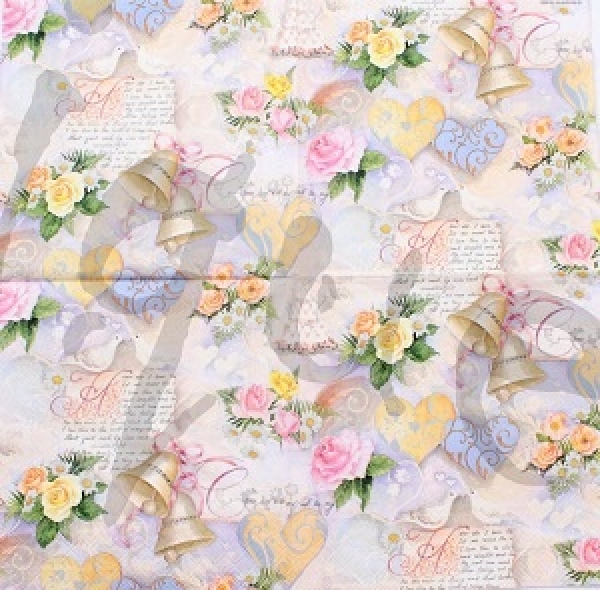 Serviette wedding bells rose
