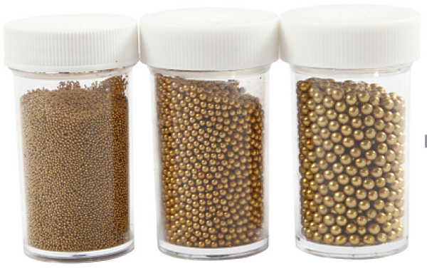 Glasperlen (ohne Loch) goldfarbig