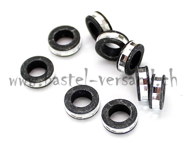 Metallperle silber/schwarz