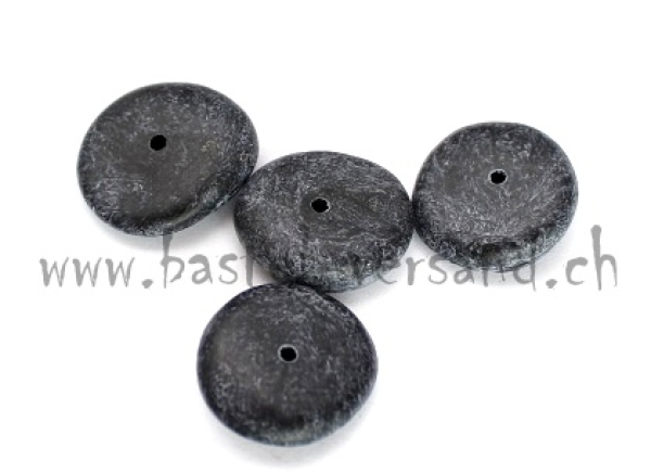 Kunststoffperle Scheibe gross schwarz