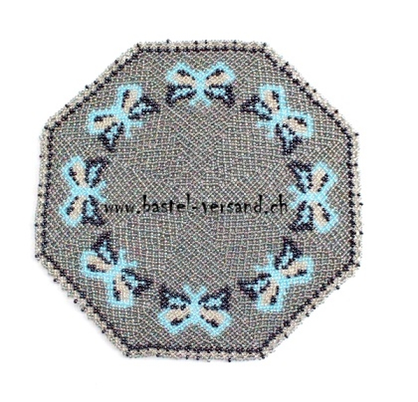 Perlendeckeli 20cm Schmetterling hellblau