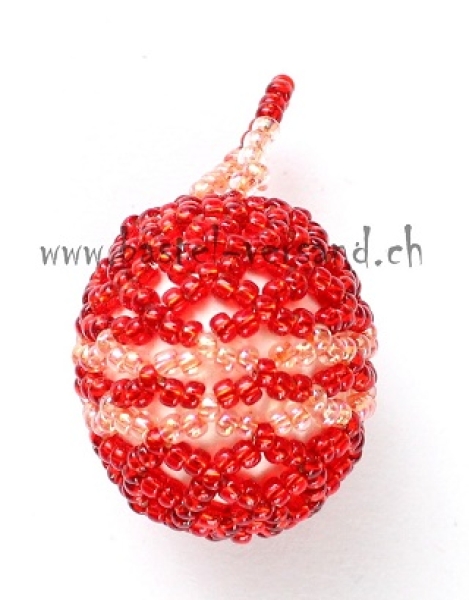Perlenei ca. 3,3cm rot