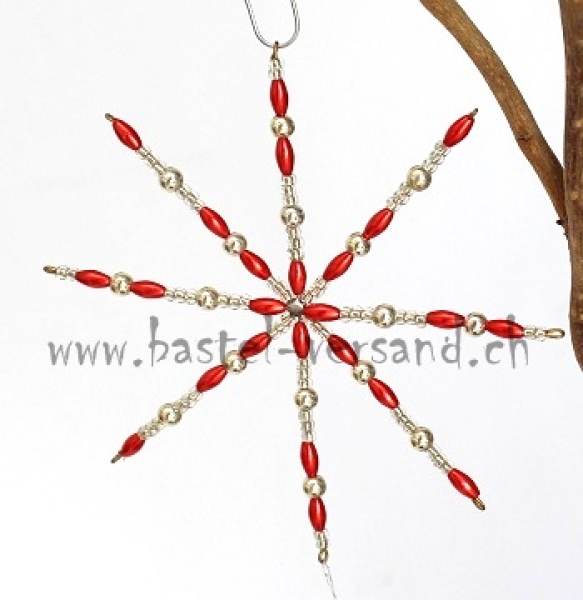 Perlenstern rot silber