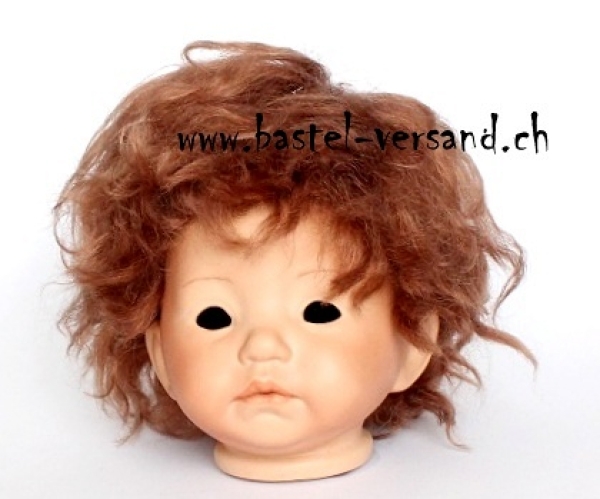 Puppenperücke Mohair 36 - 38cm braun